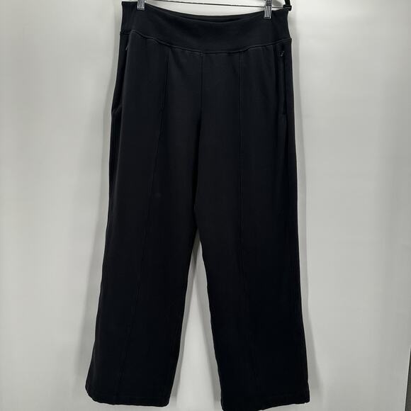 Athleta Pants Womens Large Black Retro Plush Straight Pull On Casual Retroplush - Picture 1 of 13